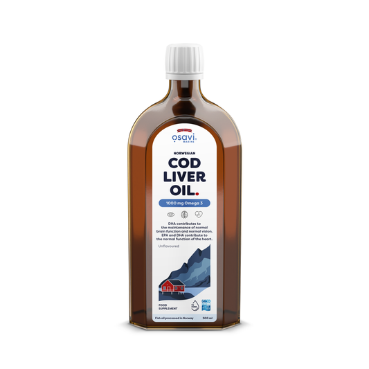 OSAVI NORWEGIAN COD LIVER OIL 1000MG OMEGA 3 (UNFLAVOURED) - 500 ML
