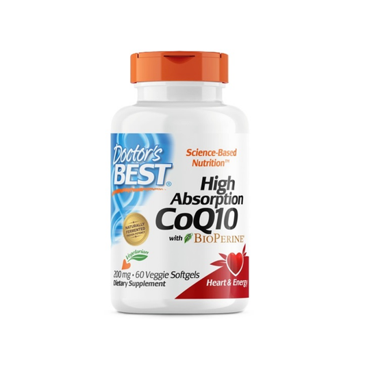 DOCTOR'S BEST HIGH ABSORPTION COQ10 WITH BIOPERINE 200MG - 60 VEGGIE SOFTGELS