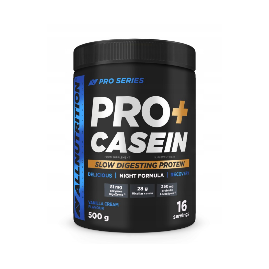 ALLNUTRITION PRO+ CASEIN VANILLA CREAM - 500 GRAMS