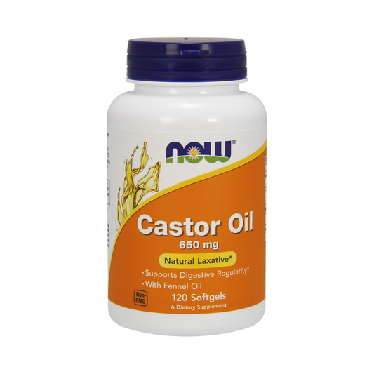 NOW FOODS CASTOR OIL 650MG - 120 SOFTGELS