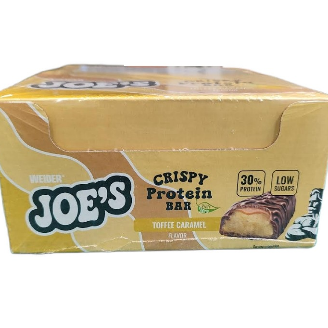 WEIDER JOE'S CRISPY PROTEIN BAR TOFFEE CARAMEL - 12 X 50G