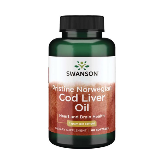 SWANSON PRISTINE NORWEGIAN COD LIVER OIL 1000MG - 60 SOFTGELS