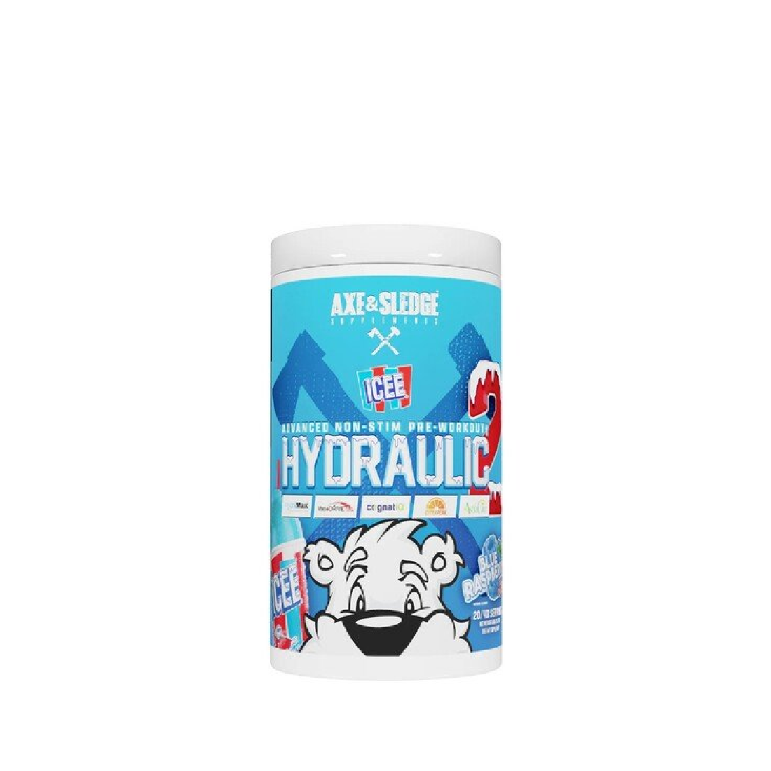 AXE & SLEDGE HYDRAULIC V2 NON-STIM PRE-WORKOUT ICEE BLUE RASPBERRY - 450 GRAMS