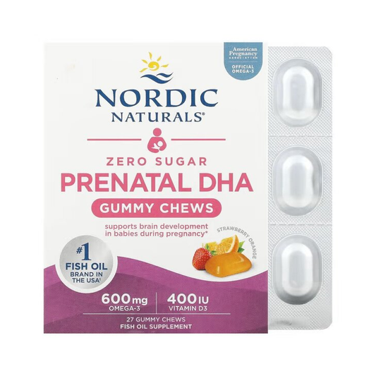 NORDIC NATURALS PRENATAL DHA GUMMY CHEWS STRAWBERRY ORANGE - 27 GUMMIES