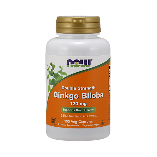 NOW FOODS GINKGO BILOBA DOUBLE STRENGTH 120MG - 100 VCAPS