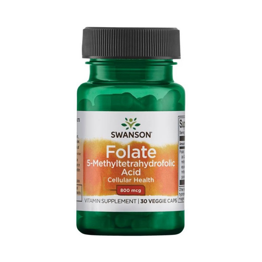 SWANSON FOLATE (5-METHYLTETRAHYDROFOLIC ACID) 800MCG - 30 VCAPS