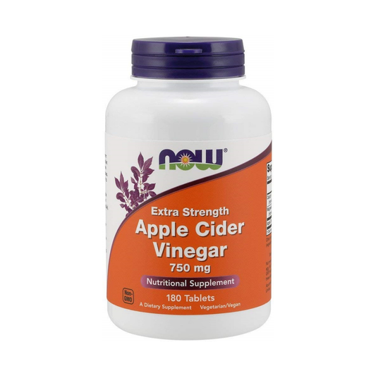 NOW FOODS APPLE CIDER VINEGAR 750MG EXTRA STRENGTH - 180 TABLETS