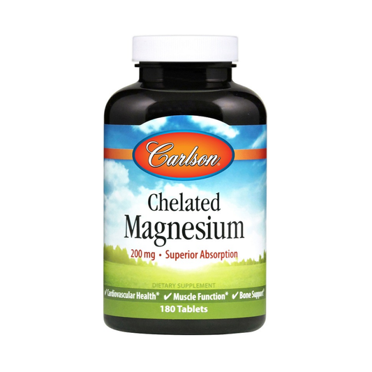 CARLSON LABS CHELATED MAGNESIUM 200MG - 180 TABLETS
