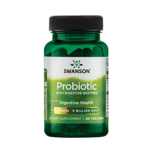 SWANSON PROBIOTIC WITH DIGESTIVE ENZYMES - 60 VCAPS