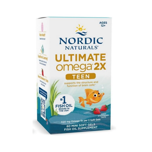 NORDIC NATURALS ULTIMATE OMEGA 2X FISH OIL TEEN STRAWBERRY - 60 MINI SOFTGELS