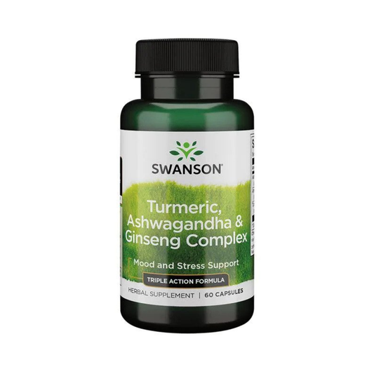 SWANSON TURMERIC ASHWAGANDHA & GINSENG COMPLEX - 60 CAPS