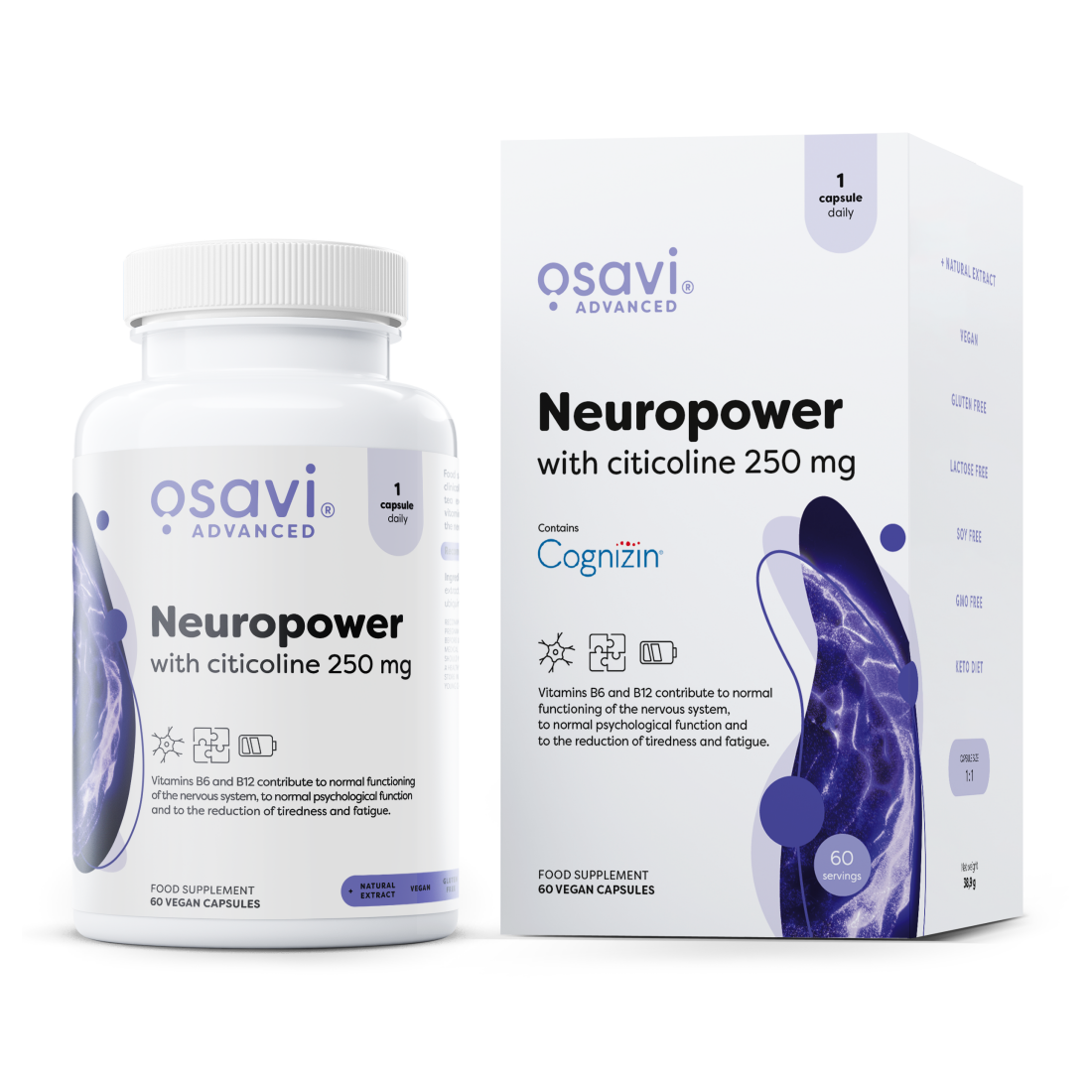 OSAVI NEUROPOWER WITH CITICOLINE 250MG - 60 VEGAN CAPS