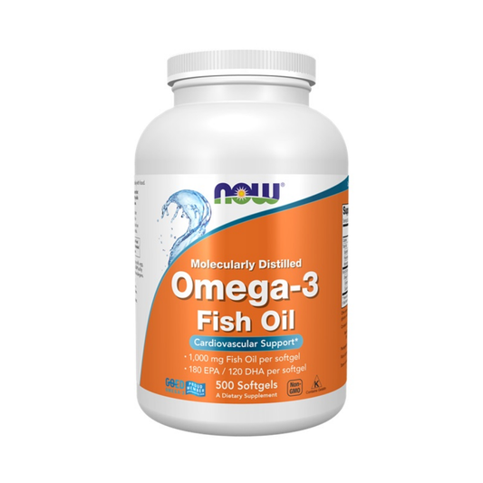 NOW FOODS OMEGA-3 FISH OIL MOLECULARLY DISTILLED - 500 SOFTGELS