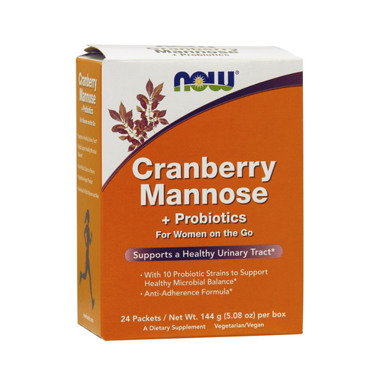 NOW FOODS CRANBERRY MANNOSE + PROBIOTICS - 24 PACKETS