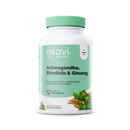 OSAVI ASHWAGANDHA + RHODIOLA & GINSENG - 120 VEGAN CAPS