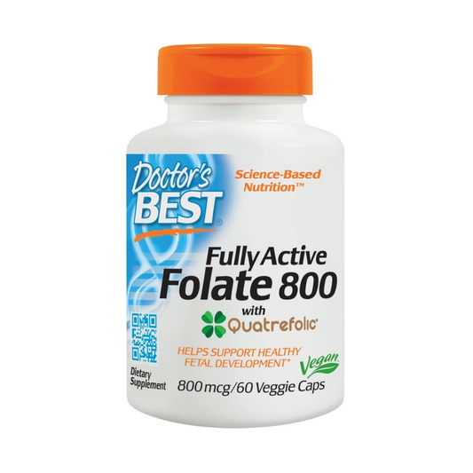 DOCTOR'S BEST FULLY ACTIVE FOLATE 800 WITH QUATREFOLIC 800MCG - 60 VCAPS