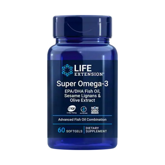 LIFE EXTENSION SUPER OMEGA-3 EPA/DHA WITH SESAME LIGNANS & OLIVE EXTRACT - 60 SOFTGELS