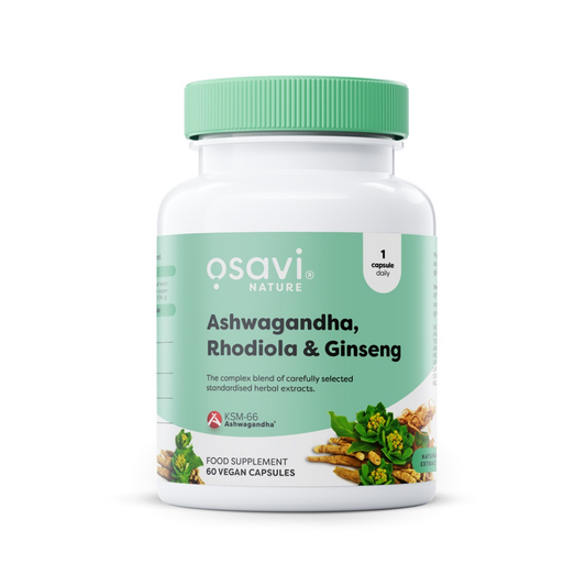 OSAVI ASHWAGANDHA + RHODIOLA & GINSENG - 60 VEGAN CAPS