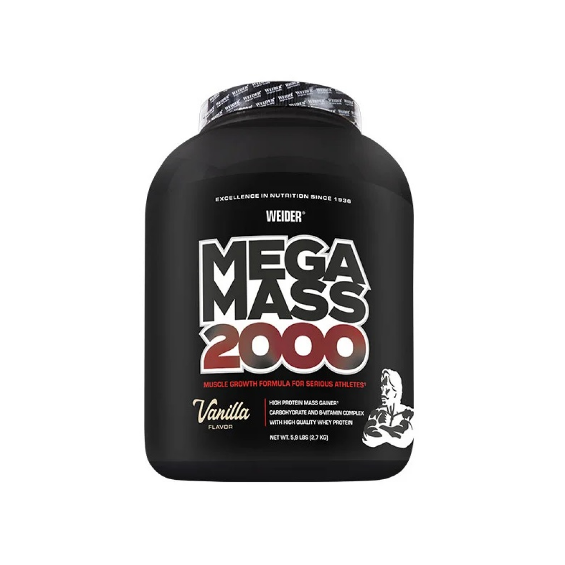 WEIDER MEGA MASS 2000 VANILLA - 2700 GRAMS