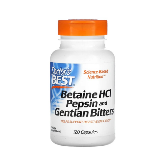 DOCTOR'S BEST BETAINE HCL PEPSIN & GENTIAN BITTERS - 120 CAPS