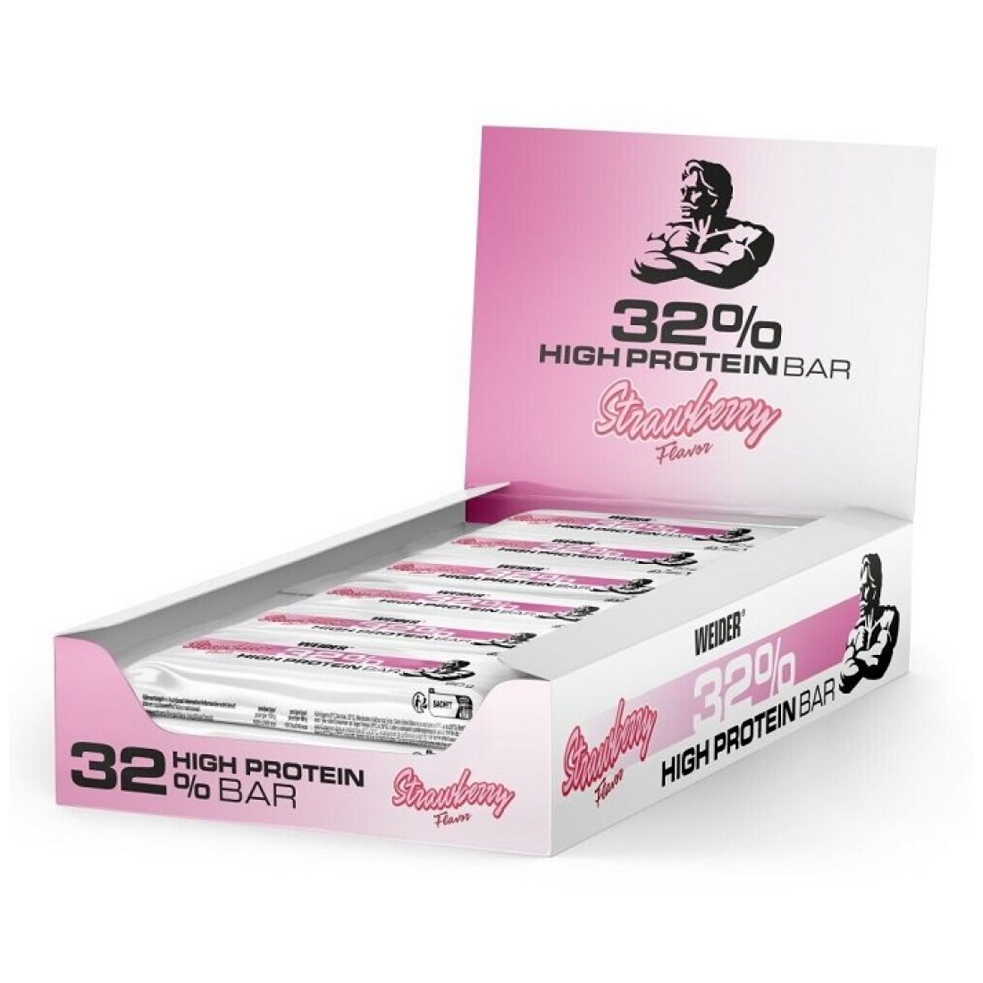 WEIDER 32% HIGH PROTEIN BAR STRAWBERRY - 12 X 60G