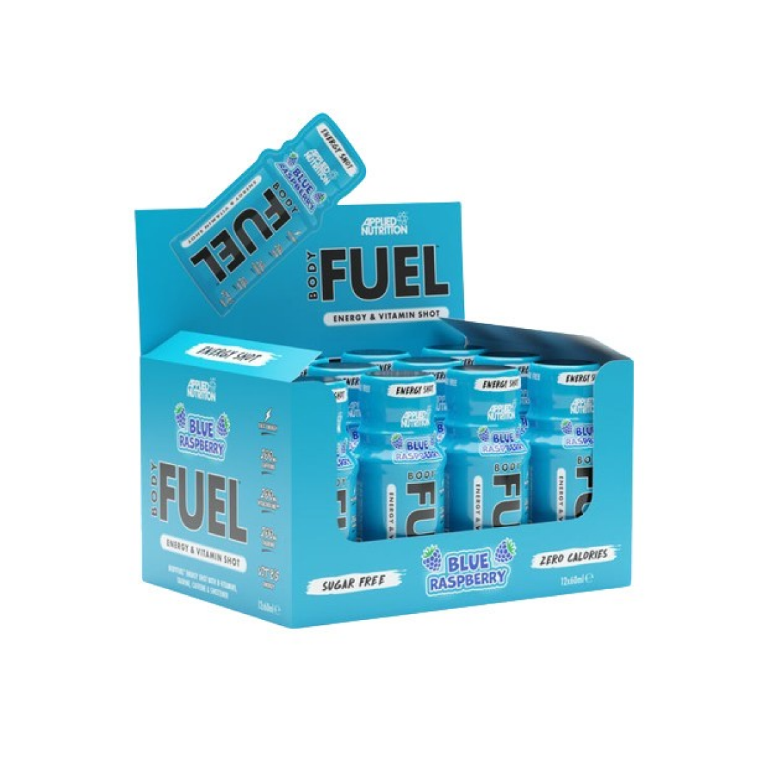 APPLIED NUTRITION BODYFUEL ENERGY SHOTS BLUE RASPBERRY - 12 X 60 ML