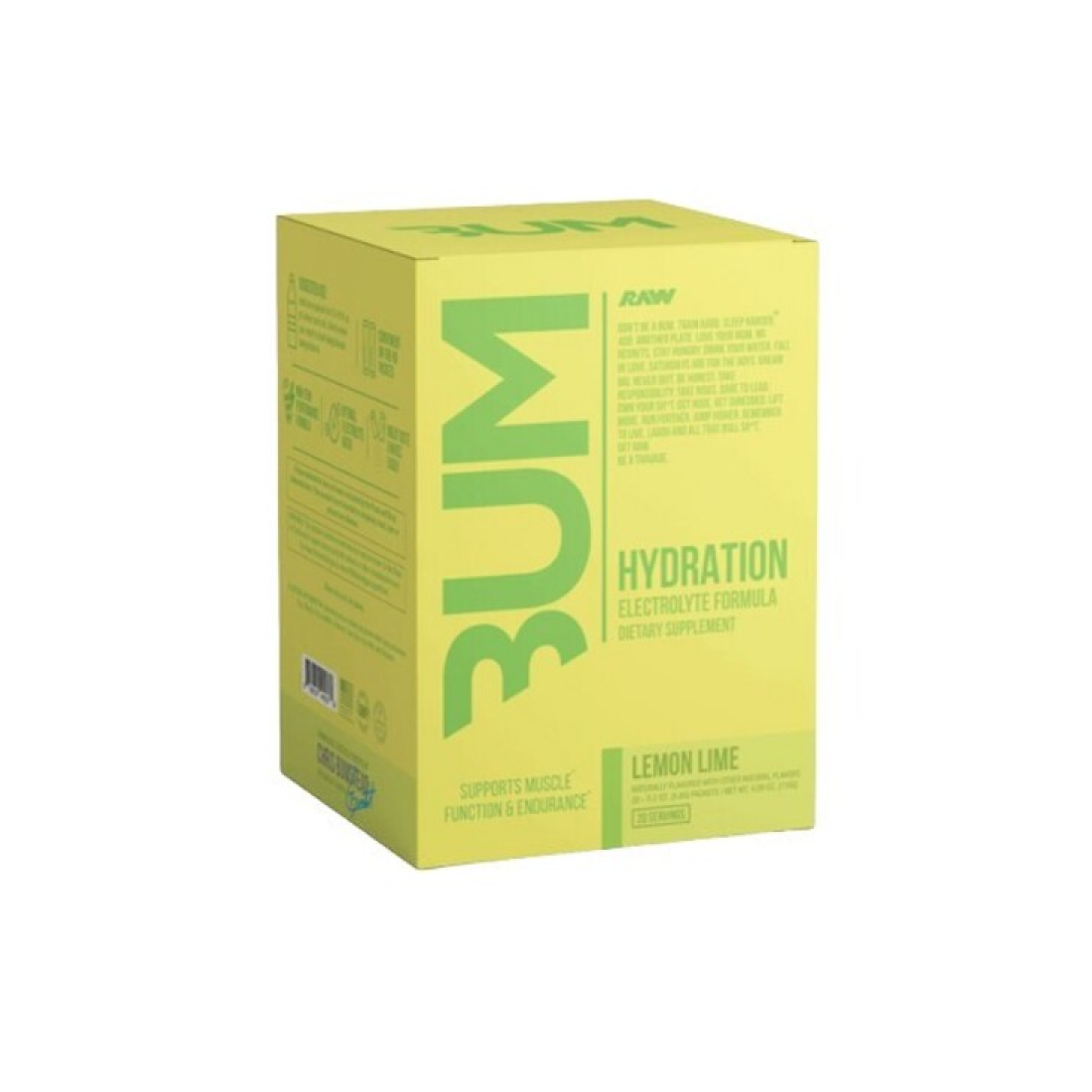 RAW NUTRITION BUM HYDRATION LEMON LIME - 20 X 58G