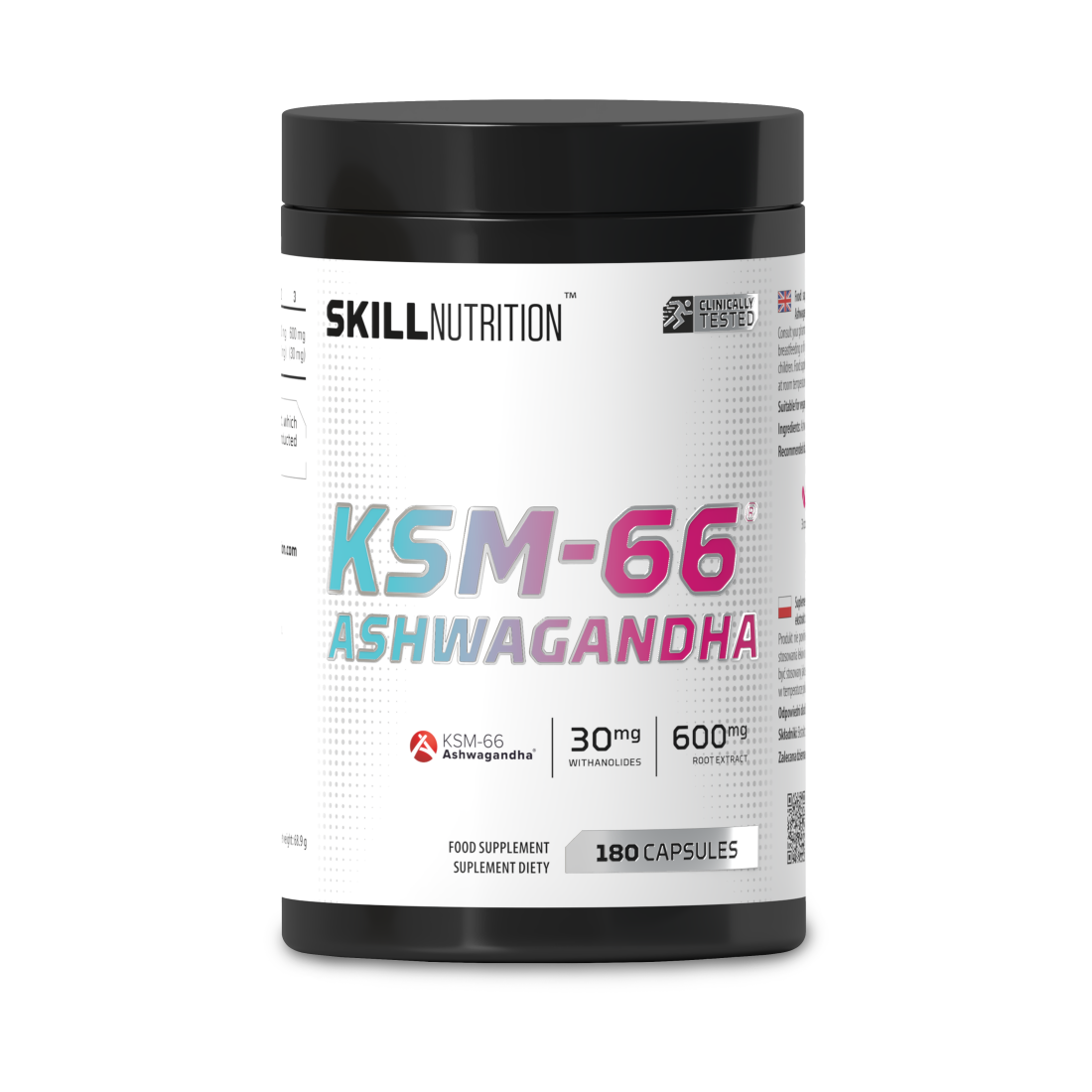 SKILL NUTRITION KSM-66 ASHWAGANDHA - 180 VEGAN CAPS
