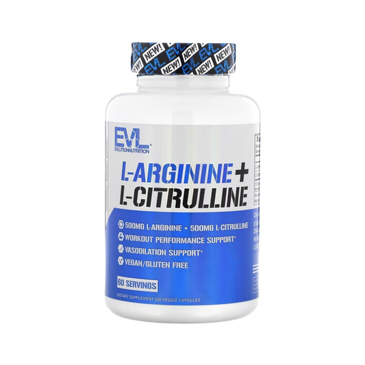 EVLUTION NUTRITION L-ARGININE + L-CITRULLINE CAPSULES - 120 VCAPS
