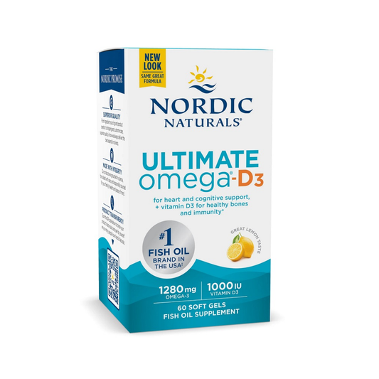 NORDIC NATURALS ULTIMATE OMEGA-D3 FISH OIL 1280MG LEMON - 60 SOFTGELS