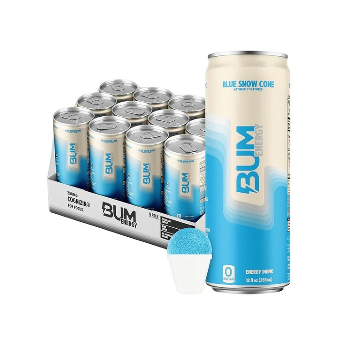 BUM ENERGY BUM ENERGY BLUE SNOW CONE - 12 X 355 ML