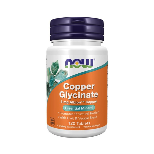 NOW FOODS COPPER GLYCINATE - 120 TABLETS