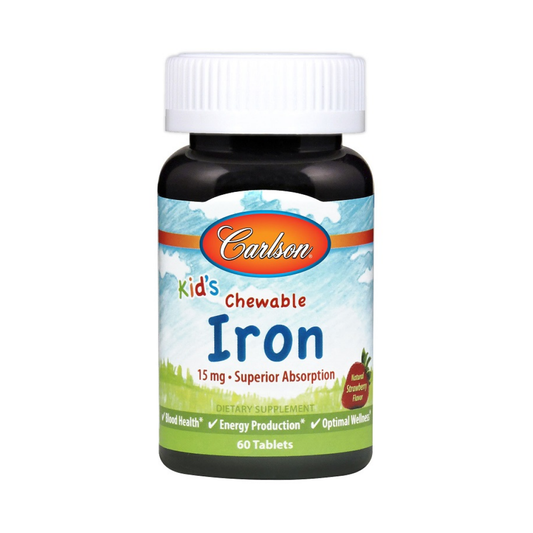 CARLSON LABS KID'S CHEWABLE IRON 15MG STRAWBERRY - 60 TABLETS