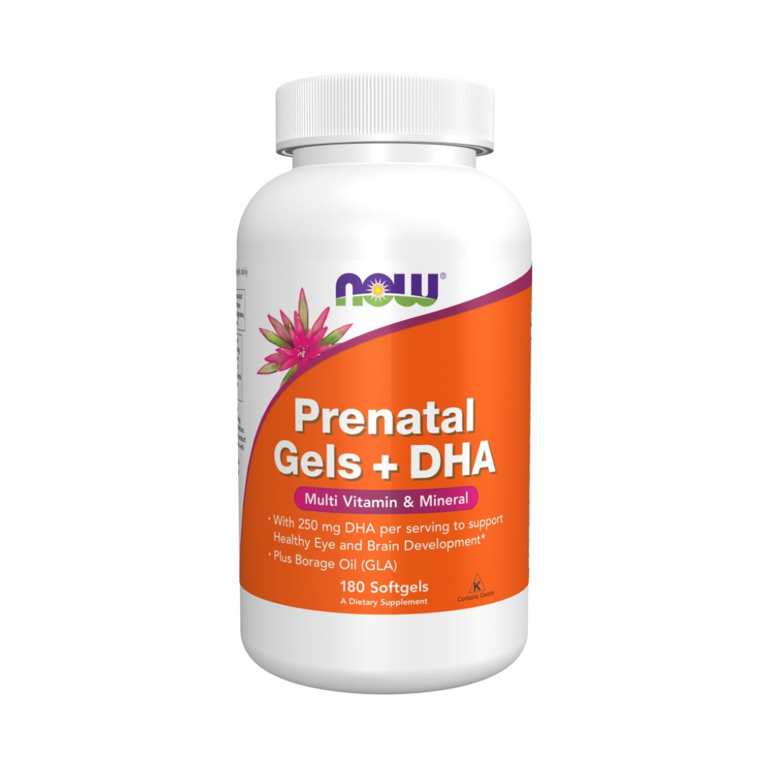 NOW FOODS PRENATAL GELS + DHA - 180 SOFTGELS