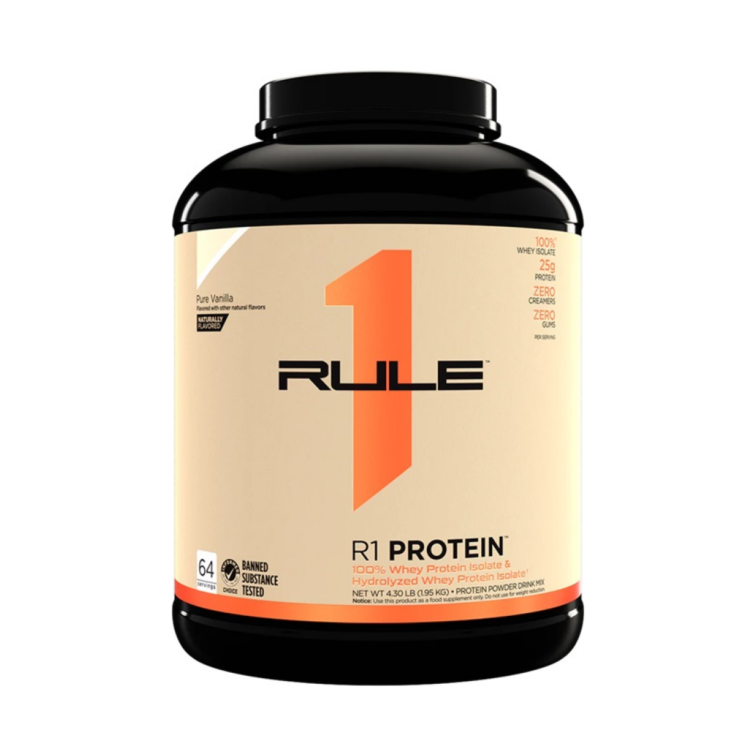 RULE ONE R1 PROTEIN NATURALLY FLAVORED PURE VANILLA - 1950 GRAMS