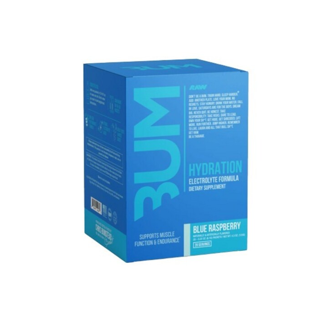 RAW NUTRITION BUM HYDRATION BLUE RASPBERRY - 20 X 61G