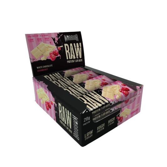 WARRIOR RAW PROTEIN FLAPJACK WHITE CHOCOLATE CRANBERRY - 12 BARS