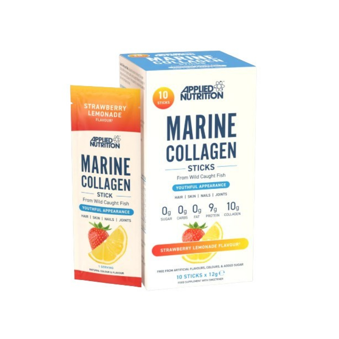 APPLIED NUTRITION MARINE COLLAGEN STICKS STRAWBERRY LEMONADE - 10 X 12G