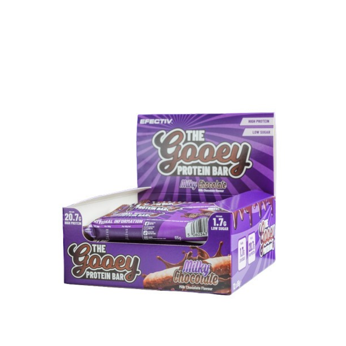 EFECTIV NUTRITION THE GOOEY PROTEIN BAR MILKY CHOCOLATE - 12 X 65G