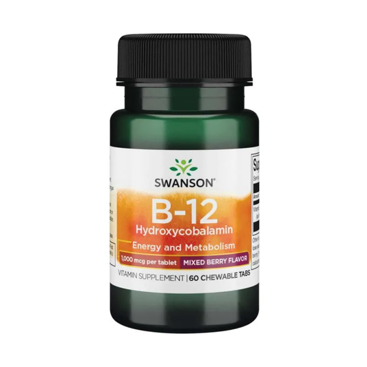 SWANSON B-12 HYDROXYCOBALAMIN 1000MCG - 60 CHEWABLE TABLETS