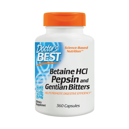 DOCTOR'S BEST BETAINE HCL PEPSIN & GENTIAN BITTERS - 360 CAPS