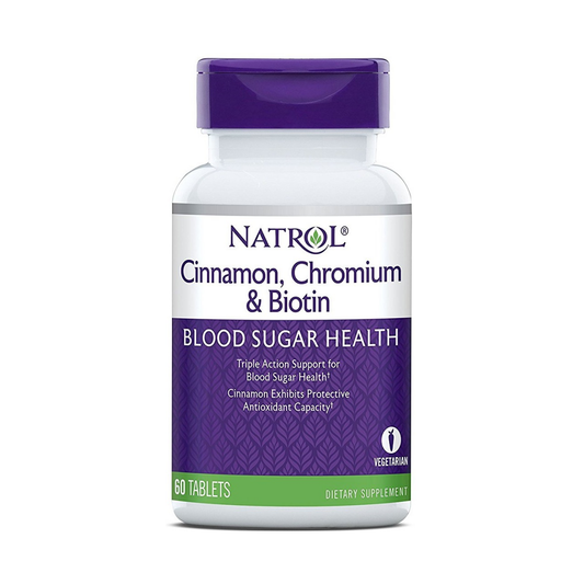 NATROL CINNAMON CHROMIUM & BIOTIN - 60 TABLETS