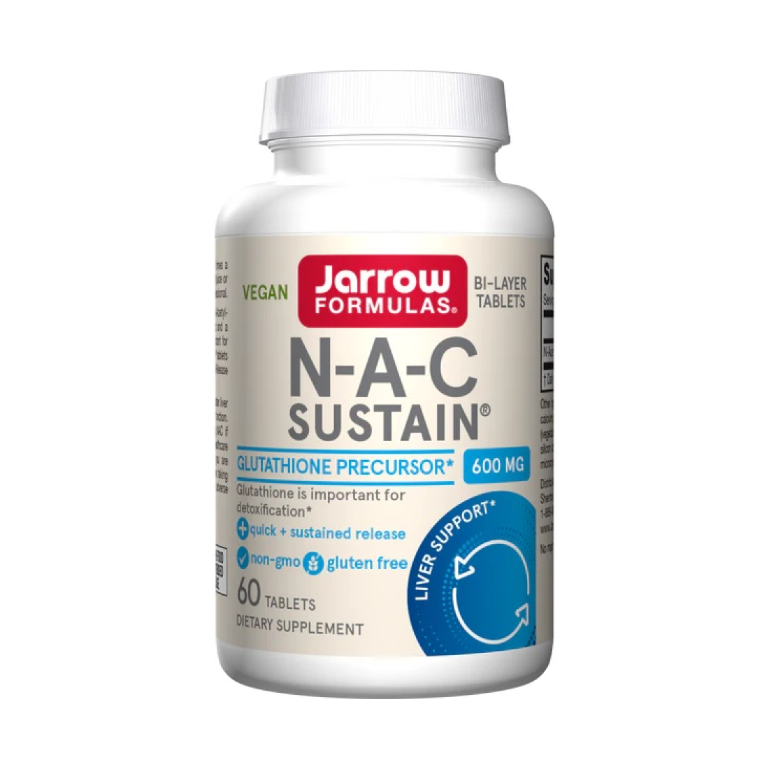 JARROW FORMULAS N-A-C SUSTAIN 600MG - 60 TABLETS