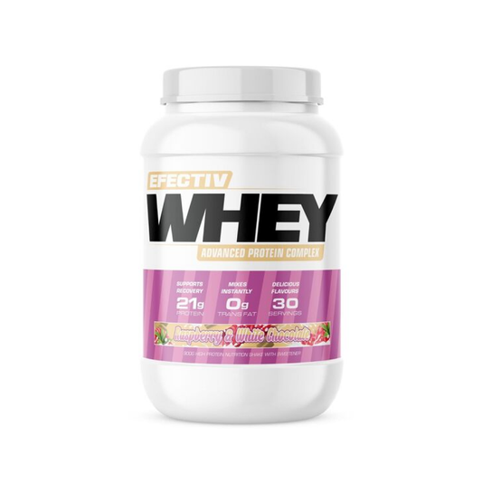 EFECTIV NUTRITION WHEY PROTEIN RASPBERRY & WHITE CHOCOLATE - 900 GRAMS