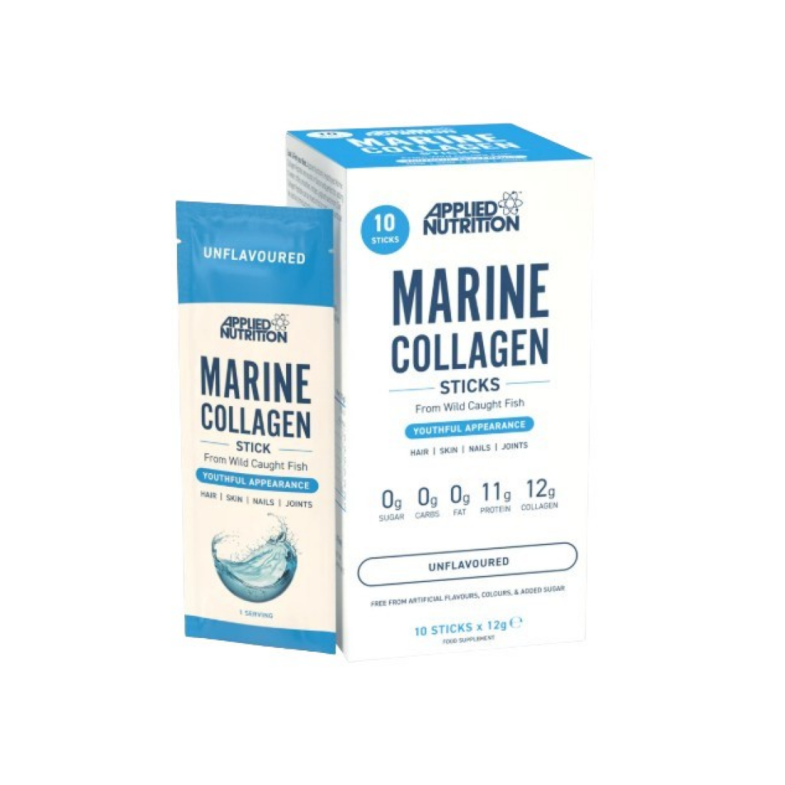 APPLIED NUTRITION MARINE COLLAGEN STICKS UNFLAVOURED - 10 X 12G