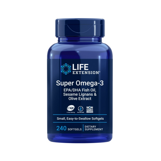 LIFE EXTENSION SUPER OMEGA-3 EPA/DHA WITH SESAME LIGNANS & OLIVE EXTRACT - 240 SOFTGELS